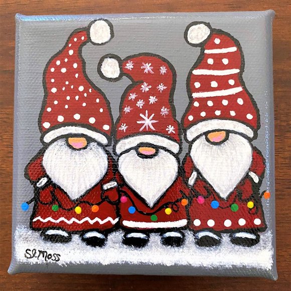 Original Painting - Christmas Gnomes - Picture 3 of 4